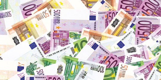 Eine Menge bunter Euroscheine
