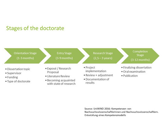 Stages of the doctorate Chart with stages of the doctorate